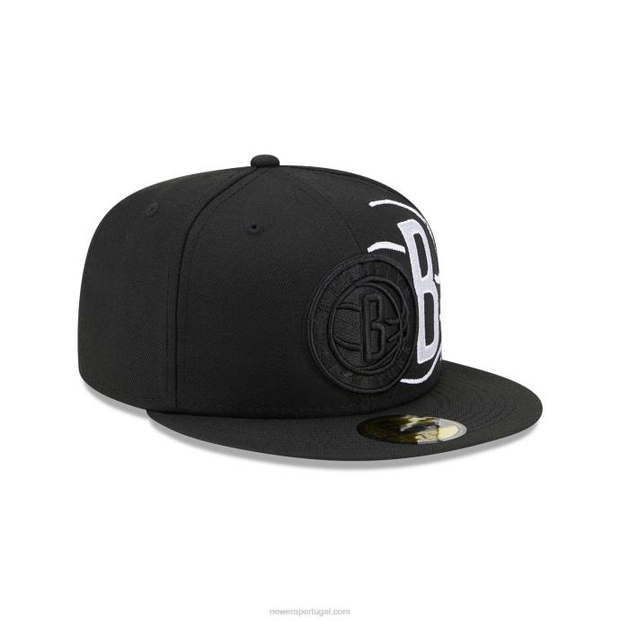 FFTN1169 New Era brooklyn nets nba elements boné preto 59fifty
