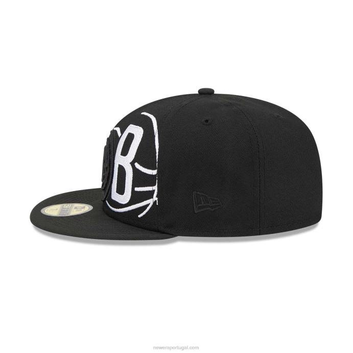 FFTN1169 New Era brooklyn nets nba elements boné preto 59fifty