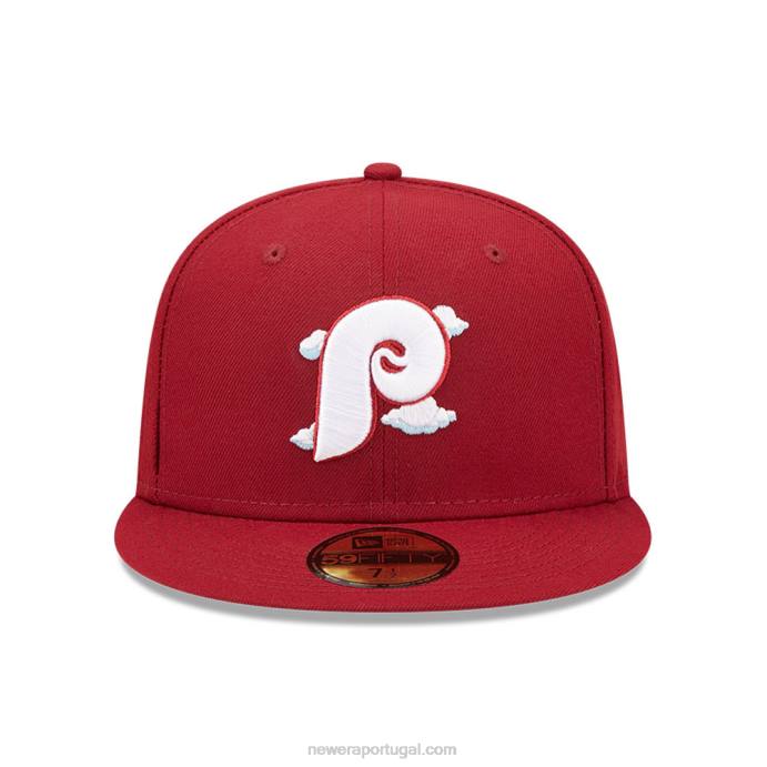 FFTN116 New Era philadelphia phillies comic cloud vermelho escuro boné 59fifty ajustado