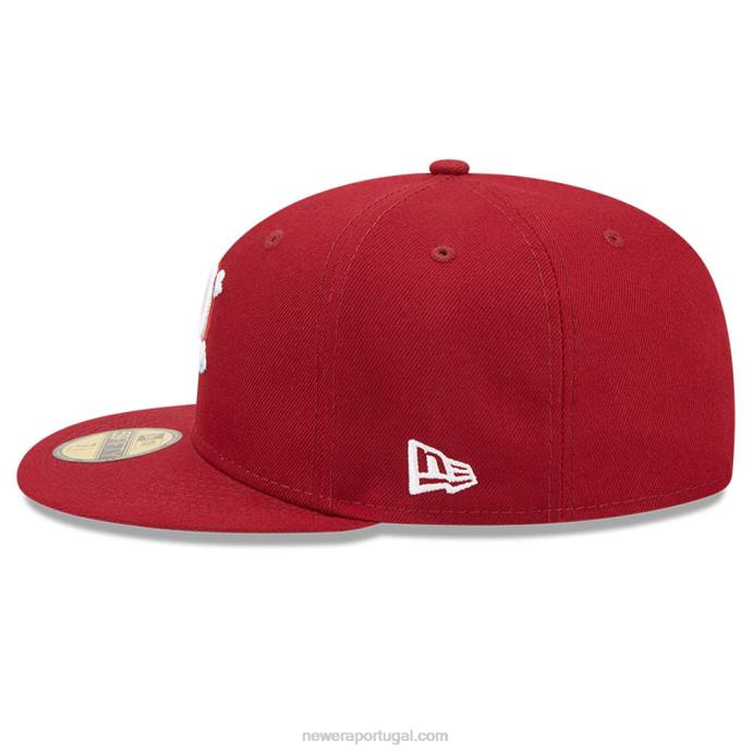 FFTN116 New Era philadelphia phillies comic cloud vermelho escuro boné 59fifty ajustado
