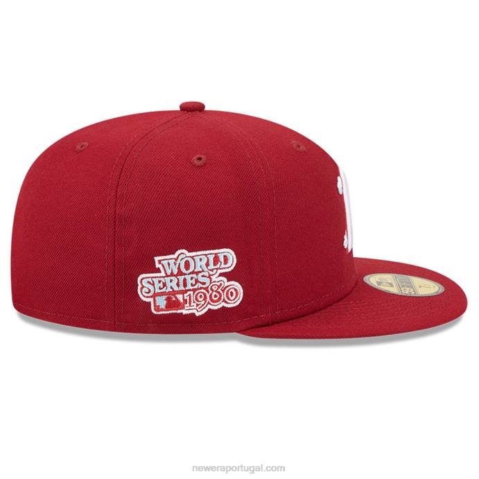 FFTN116 New Era philadelphia phillies comic cloud vermelho escuro boné 59fifty ajustado