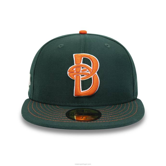 FFTN1170 New Era boné ajustado brooklyn cyclones milb verde escuro 59fifty