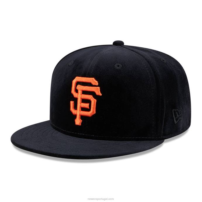 FFTN1172 New Era Boné San Francisco Giants Veludo Preto 59Fifty