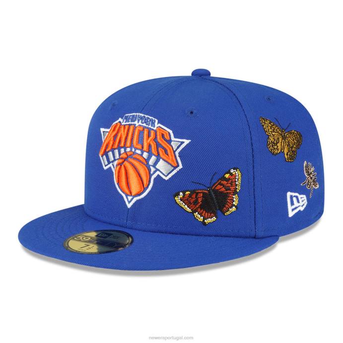 FFTN1174 New Era New York Knicks em feltro x nba blue 59fifty boné justo