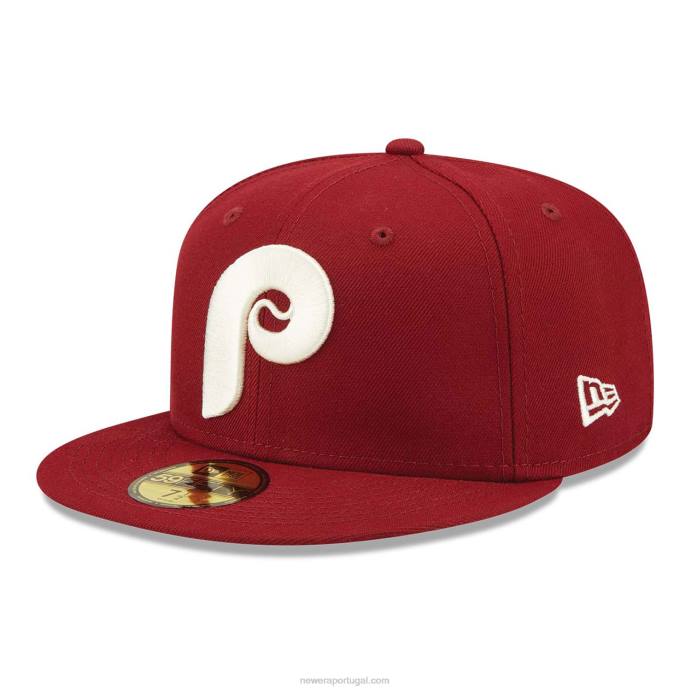 FFTN1178 New Era Boné philadelphia phillies citrus pop vermelho escuro 59fifty
