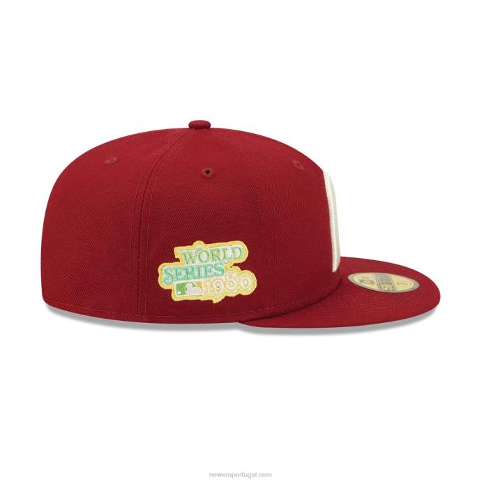 FFTN1178 New Era Boné philadelphia phillies citrus pop vermelho escuro 59fifty