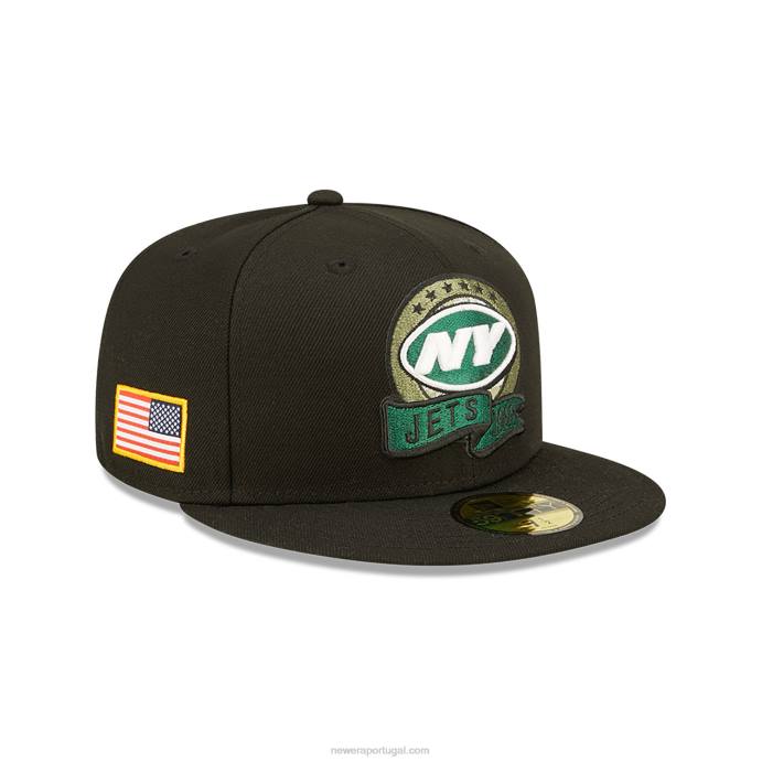 FFTN1180 New Era new york jets nfl saúdam o serviço de boné preto 59fifty