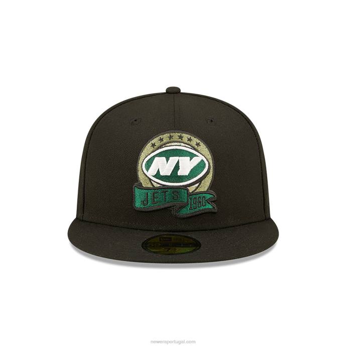 FFTN1180 New Era new york jets nfl saúdam o serviço de boné preto 59fifty