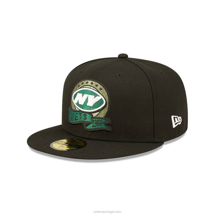 FFTN1180 New Era new york jets nfl saúdam o serviço de boné preto 59fifty