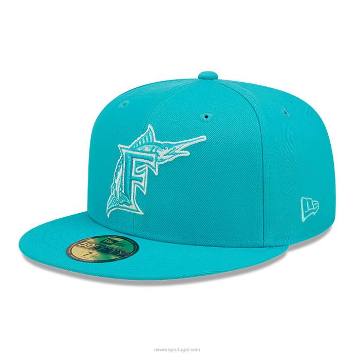 FFTN1182 New Era Boné miami marlins monocamo turquesa 59fifty