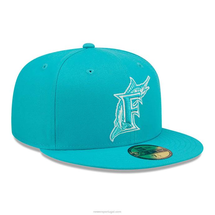 FFTN1182 New Era Boné miami marlins monocamo turquesa 59fifty