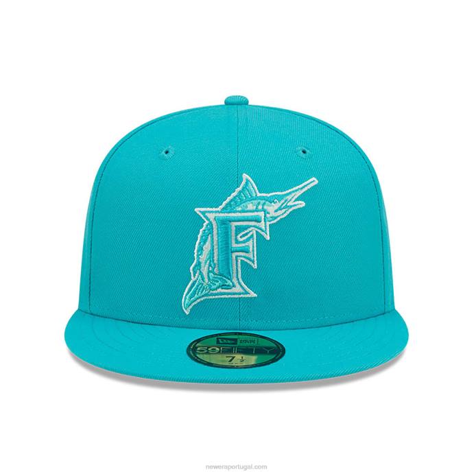 FFTN1182 New Era Boné miami marlins monocamo turquesa 59fifty