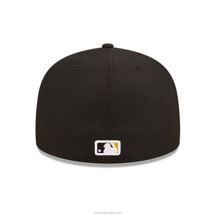 FFTN1187 New Era boné ajustado preto 59fifty do pittsburgh pirates state park