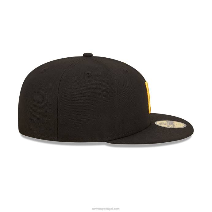 FFTN1187 New Era boné ajustado preto 59fifty do pittsburgh pirates state park