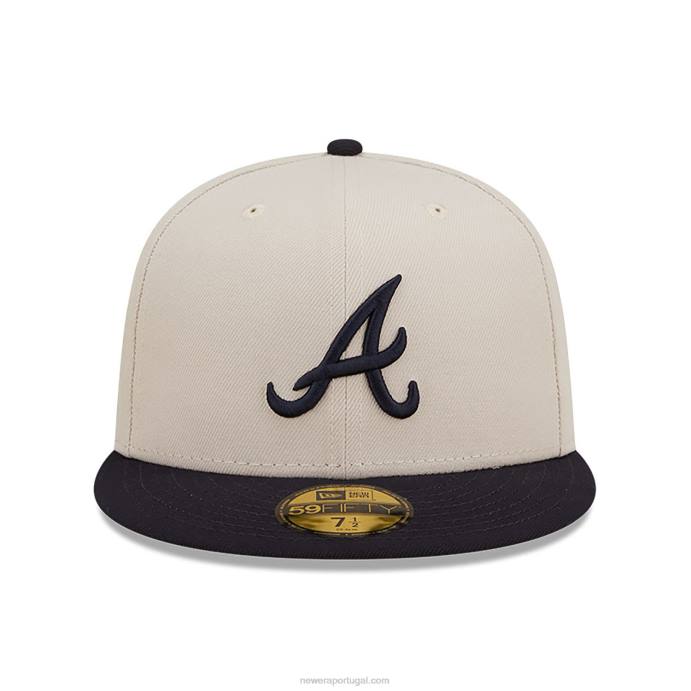 FFTN1190 New Era Boné ajustado branco 59fifty branco clássico do Atlanta Braves Fall