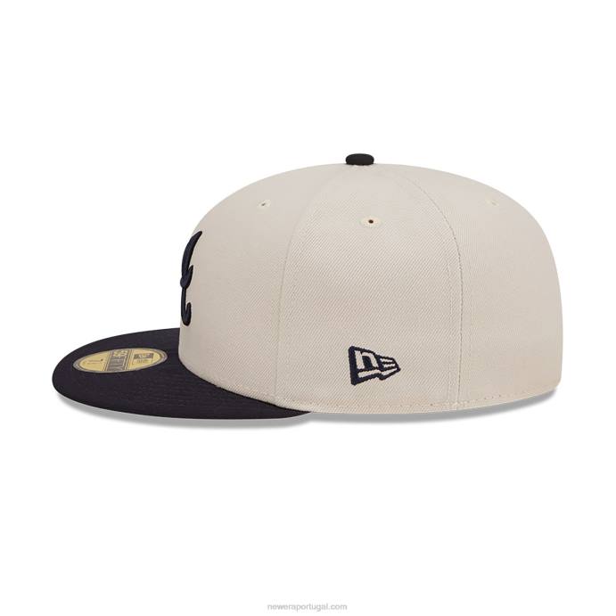 FFTN1190 New Era Boné ajustado branco 59fifty branco clássico do Atlanta Braves Fall