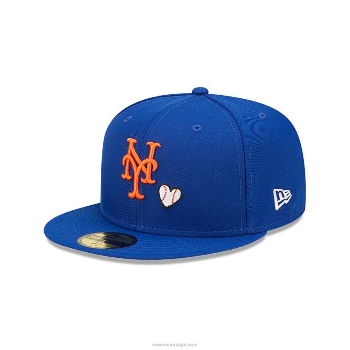 FFTN1191 New Era new york mets mlb team blue boné 59fifty ajustado
