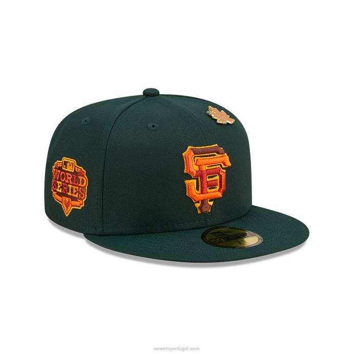 FFTN1192 New Era San Francisco Giants frondoso boné verde escuro 59fifty