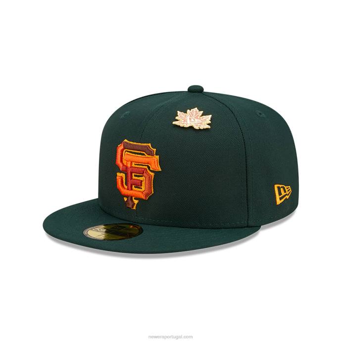 FFTN1192 New Era San Francisco Giants frondoso boné verde escuro 59fifty