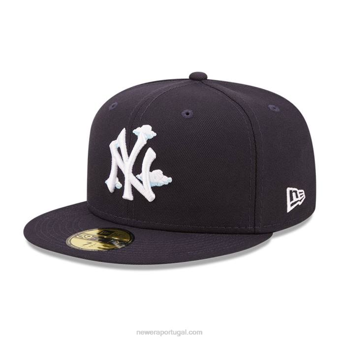 FFTN1205 New Era Boné New York Yankees Comic Cloud Navy 59Fifty