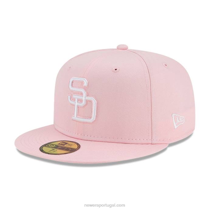FFTN1206 New Era san diego padres rosa pastel 59fifty boné justo