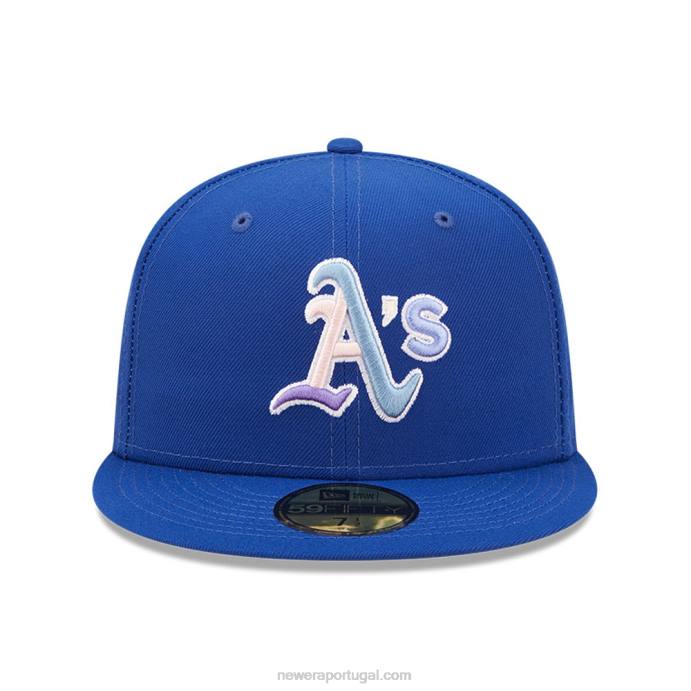 FFTN1207 New Era Boné Oakland Athletics MLB Nightbreak Team Blue 59Fifty