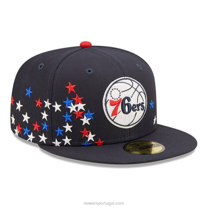 FFTN1208 New Era Boné philadelphia 76ers nba americana navy 59fifty