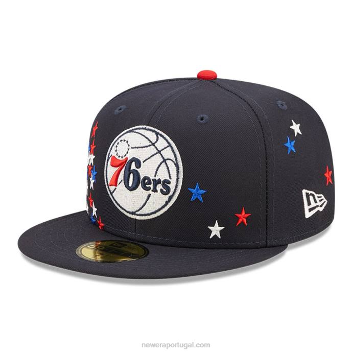 FFTN1208 New Era Boné philadelphia 76ers nba americana navy 59fifty