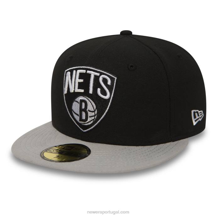 FFTN1213 New Era boné brooklyn nets essencial preto 59fifty