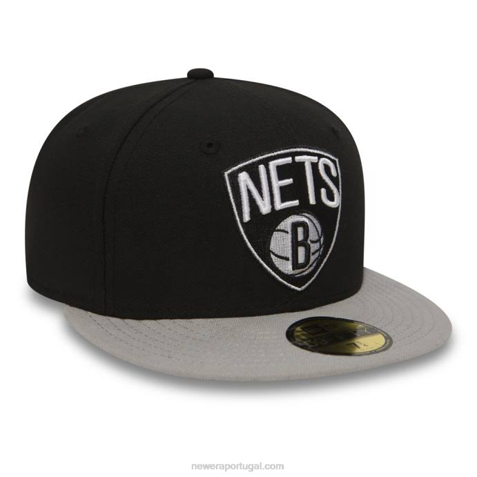 FFTN1213 New Era boné brooklyn nets essencial preto 59fifty