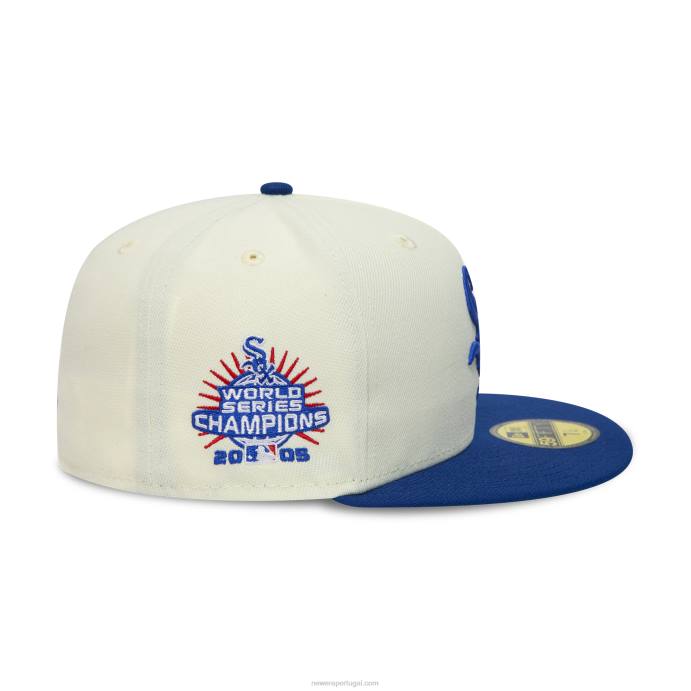 FFTN1215 New Era Boné chicago white sox 2005 world series chrome white 59fifty