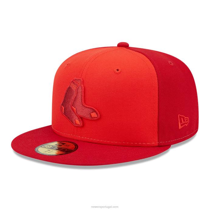 FFTN1216 New Era boton red sox tritone team red 59fifty boné ajustado