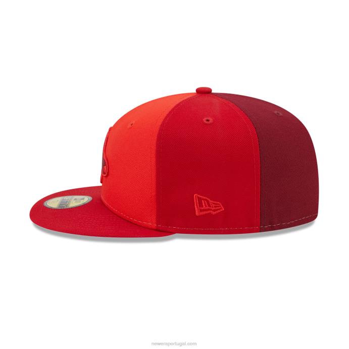 FFTN1216 New Era boton red sox tritone team red 59fifty boné ajustado