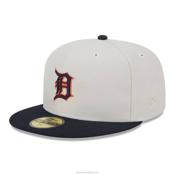 FFTN1217 New Era detroit tigers varsity letter stone boné 59fifty ajustado