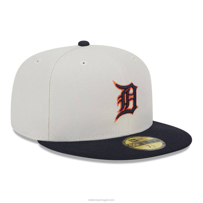 FFTN1217 New Era detroit tigers varsity letter stone boné 59fifty ajustado