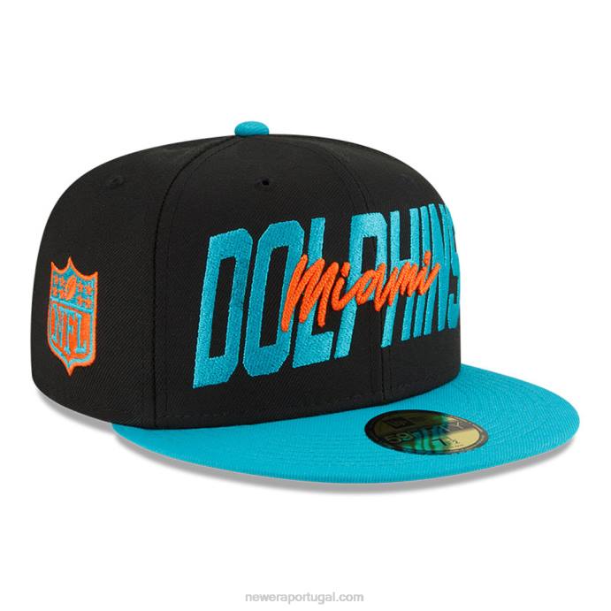 FFTN121 New Era Boné miami dolphins nfl draft preto 59fifty