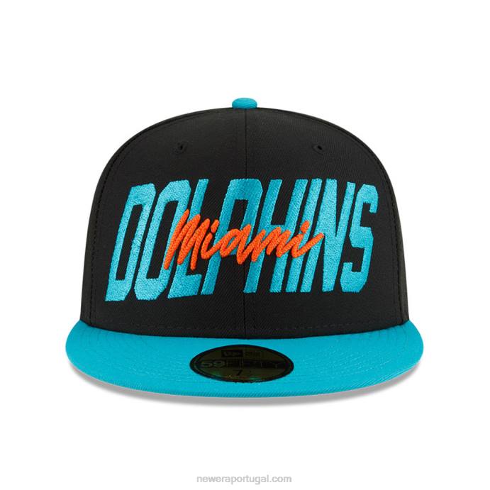 FFTN121 New Era Boné miami dolphins nfl draft preto 59fifty