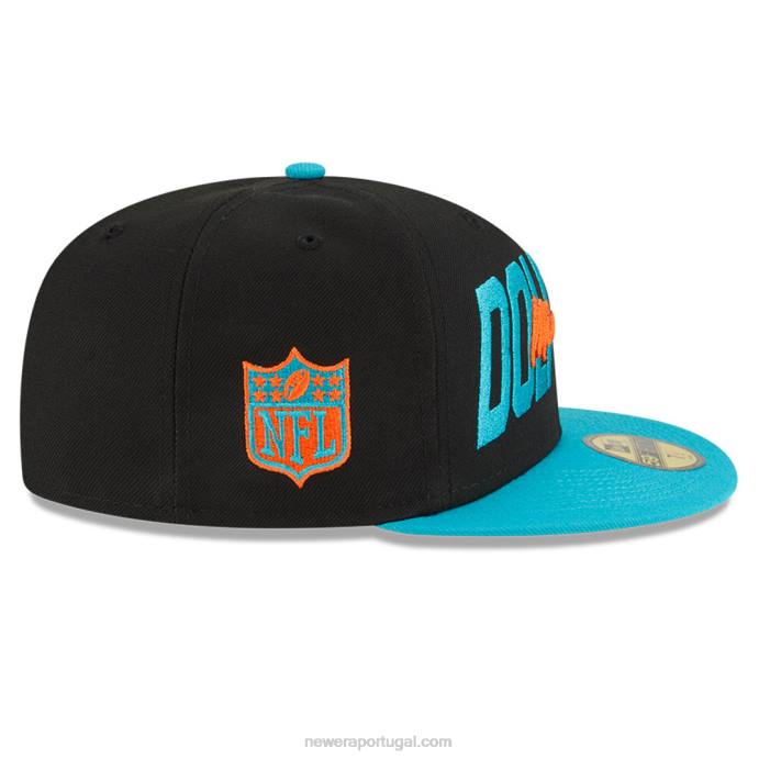 FFTN121 New Era Boné miami dolphins nfl draft preto 59fifty