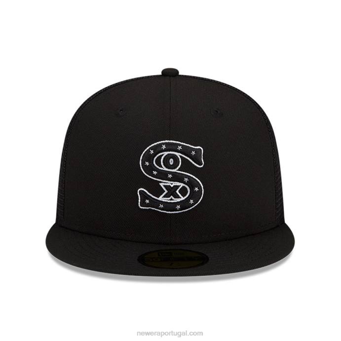 FFTN1221 New Era chicago white sox mlb prática de rebatidas boné preto 59fifty