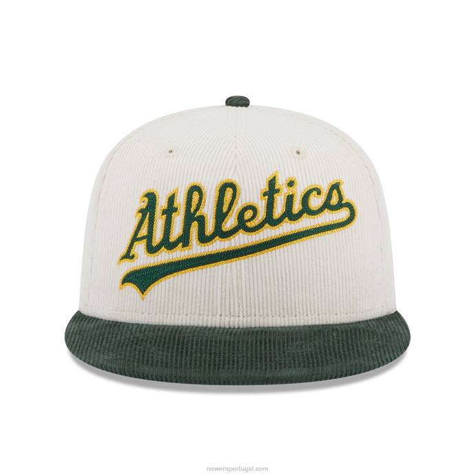 FFTN1225 New Era Boné Oakland Athletics Vintage Cordão Branco 59Fifty