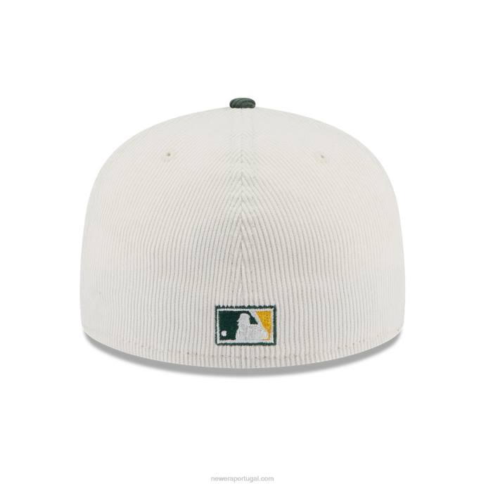 FFTN1225 New Era Boné Oakland Athletics Vintage Cordão Branco 59Fifty