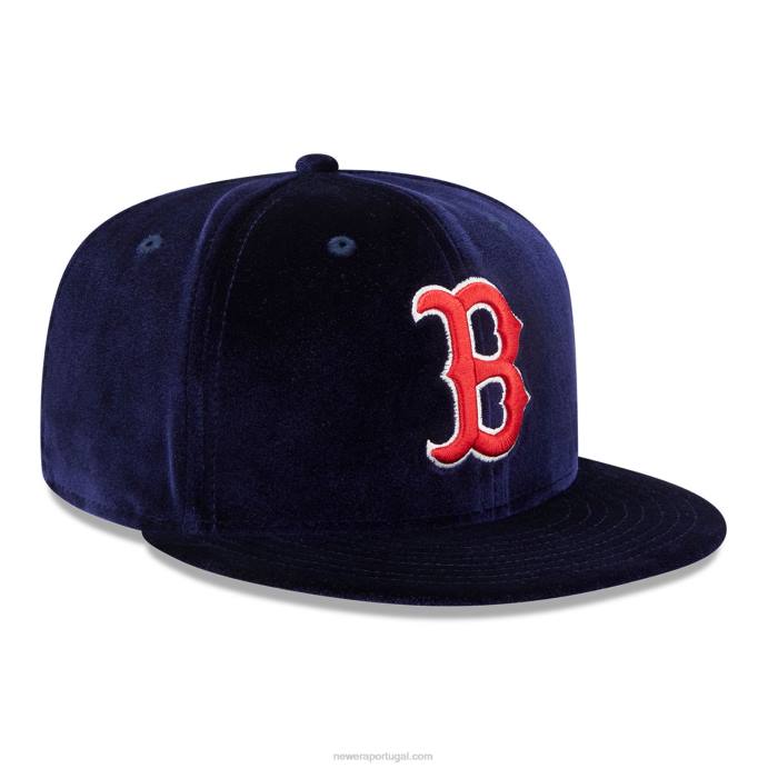 FFTN1231 New Era Boné boston red sox veludo marinho 59fifty