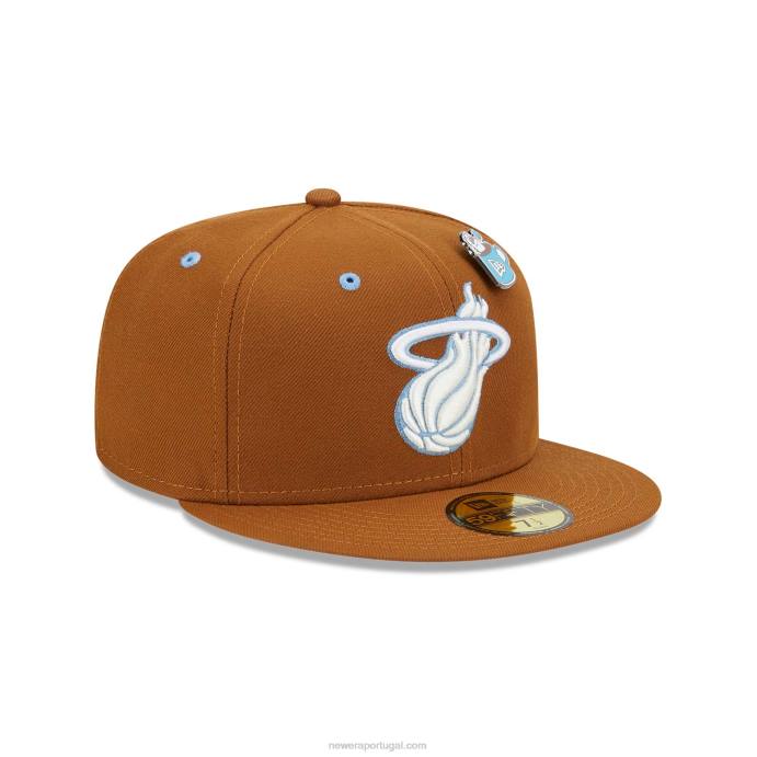 FFTN1232 New Era boné miami heat hot cacau 59fifty