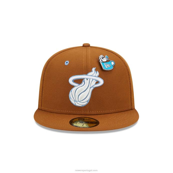 FFTN1232 New Era boné miami heat hot cacau 59fifty