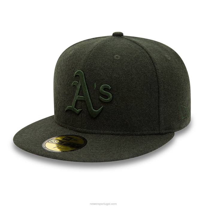 FFTN1236 New Era Boné Oakland Athletics Melton Verde Escuro 59Fifty