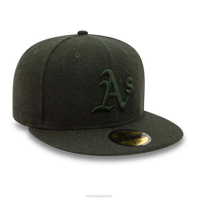FFTN1236 New Era Boné Oakland Athletics Melton Verde Escuro 59Fifty