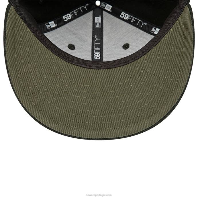 FFTN1236 New Era Boné Oakland Athletics Melton Verde Escuro 59Fifty