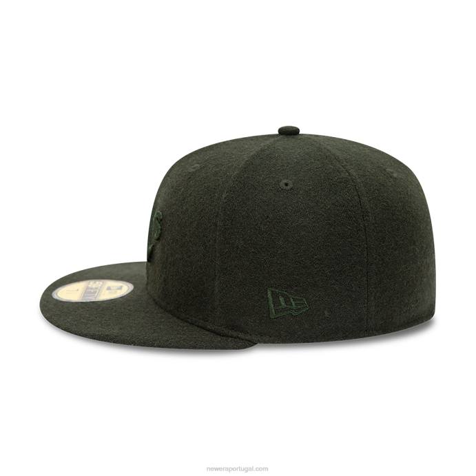 FFTN1236 New Era Boné Oakland Athletics Melton Verde Escuro 59Fifty