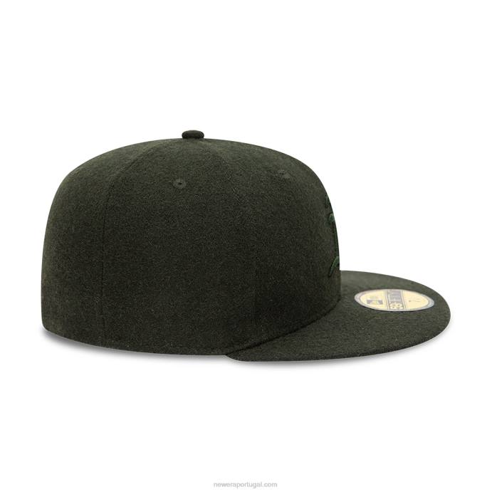 FFTN1236 New Era Boné Oakland Athletics Melton Verde Escuro 59Fifty