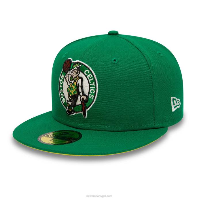 FFTN1237 New Era Boné boston celtics citrus pop verde 59fifty